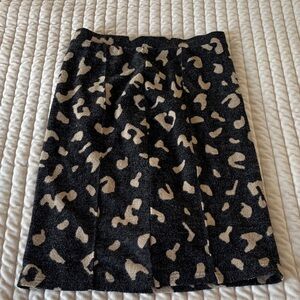 Leopard Print Black and Tan Skirt